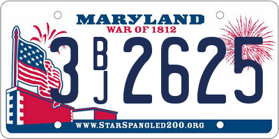 MD license plate 3BJ2625