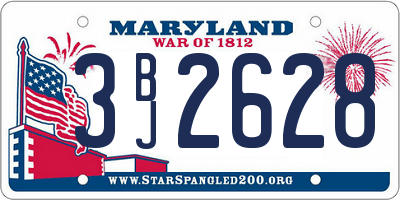 MD license plate 3BJ2628