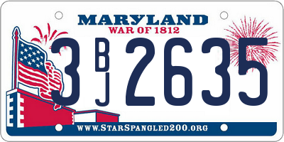 MD license plate 3BJ2635