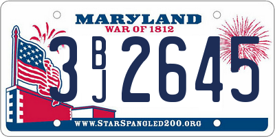 MD license plate 3BJ2645