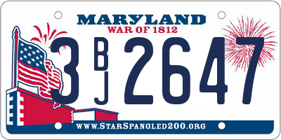 MD license plate 3BJ2647