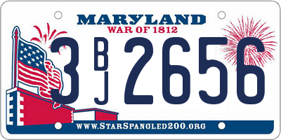 MD license plate 3BJ2656