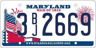 MD license plate 3BJ2669