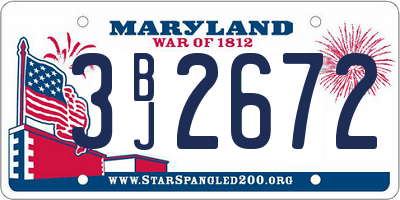 MD license plate 3BJ2672