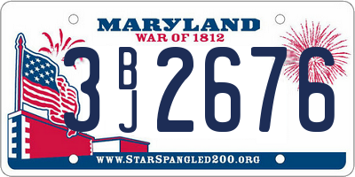 MD license plate 3BJ2676