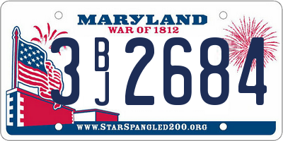 MD license plate 3BJ2684