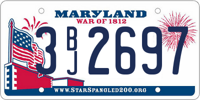 MD license plate 3BJ2697
