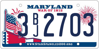 MD license plate 3BJ2703