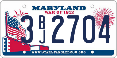 MD license plate 3BJ2704