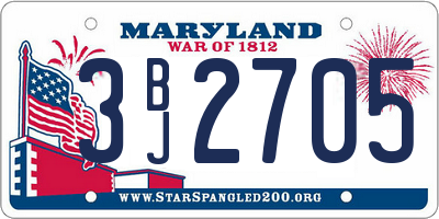 MD license plate 3BJ2705
