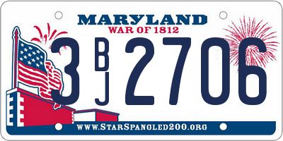 MD license plate 3BJ2706