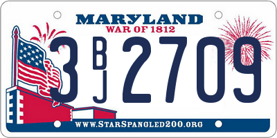 MD license plate 3BJ2709
