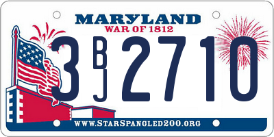 MD license plate 3BJ2710