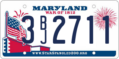MD license plate 3BJ2711