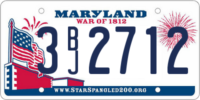 MD license plate 3BJ2712