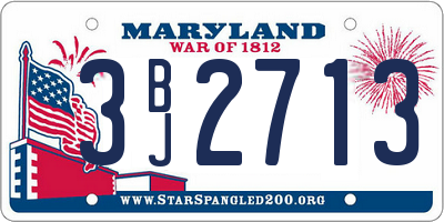 MD license plate 3BJ2713