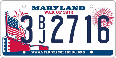 MD license plate 3BJ2716