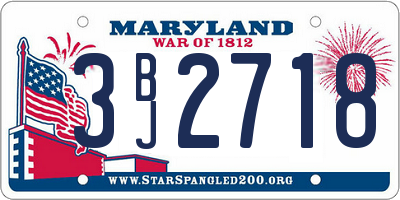 MD license plate 3BJ2718