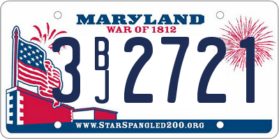 MD license plate 3BJ2721