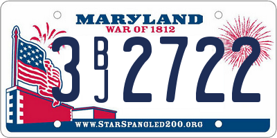 MD license plate 3BJ2722