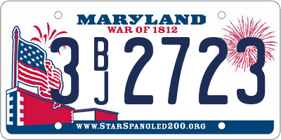 MD license plate 3BJ2723