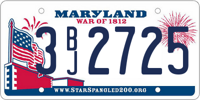MD license plate 3BJ2725