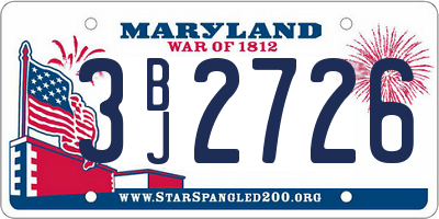 MD license plate 3BJ2726