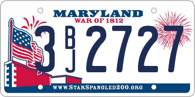 MD license plate 3BJ2727