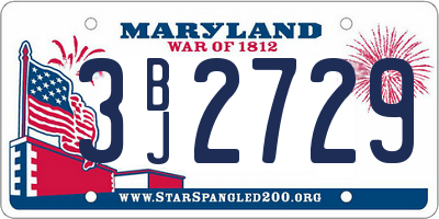 MD license plate 3BJ2729