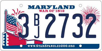 MD license plate 3BJ2732