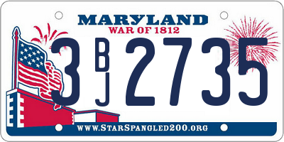 MD license plate 3BJ2735