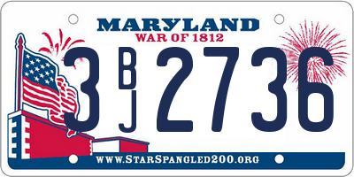 MD license plate 3BJ2736