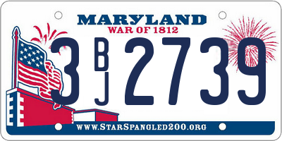 MD license plate 3BJ2739