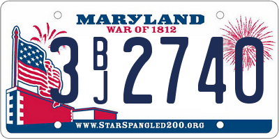 MD license plate 3BJ2740