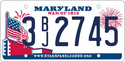 MD license plate 3BJ2745