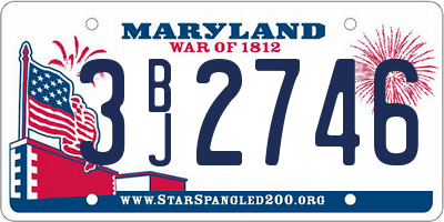 MD license plate 3BJ2746