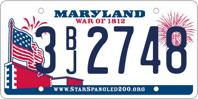 MD license plate 3BJ2748
