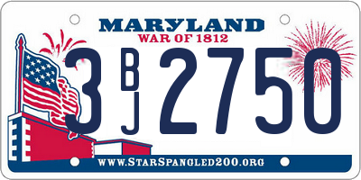 MD license plate 3BJ2750