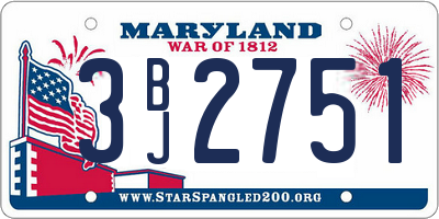 MD license plate 3BJ2751