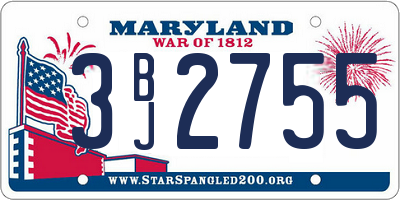 MD license plate 3BJ2755
