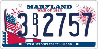 MD license plate 3BJ2757