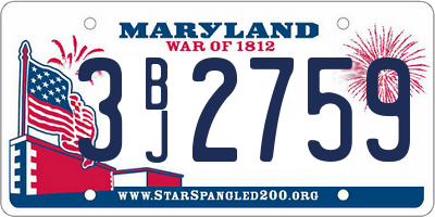 MD license plate 3BJ2759