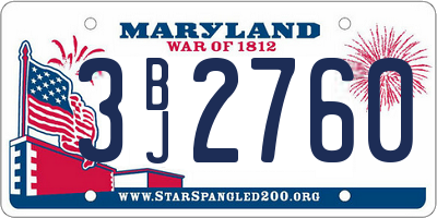 MD license plate 3BJ2760