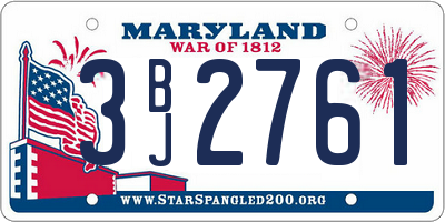 MD license plate 3BJ2761