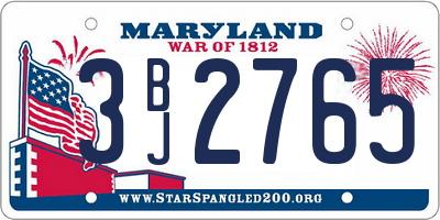 MD license plate 3BJ2765