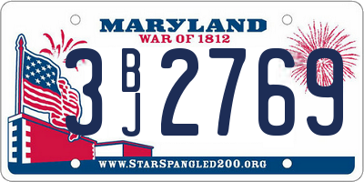 MD license plate 3BJ2769