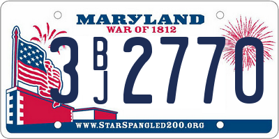MD license plate 3BJ2770