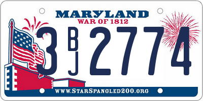MD license plate 3BJ2774