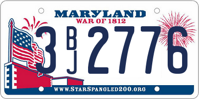 MD license plate 3BJ2776