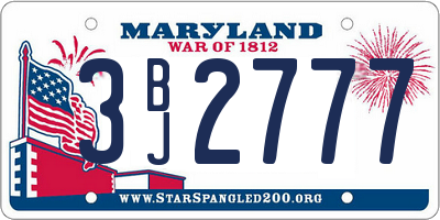 MD license plate 3BJ2777